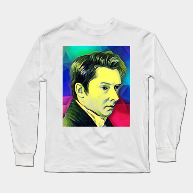 William Hazlitt Colourful Portrait | William Hazlitt Artwork 7 Long Sleeve T-Shirt by JustLit